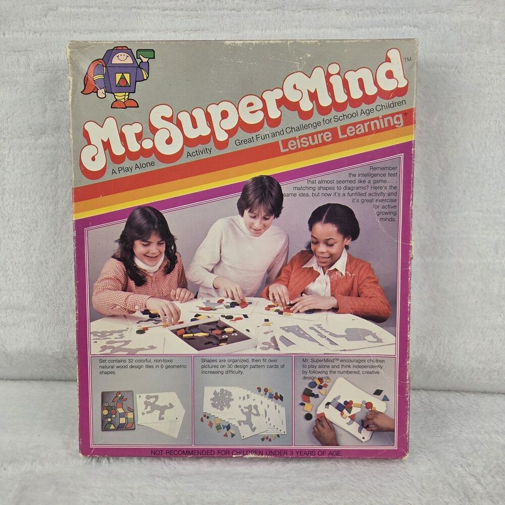 Vintage 1981 Mr SuperMind Puzzle Game Leisure Learning Complete W/ Extras